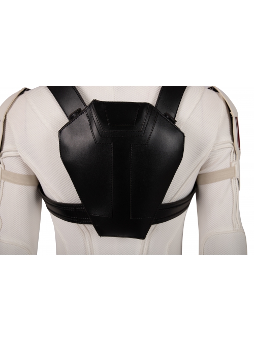 Black Widow Natasha Romanoff White Battle Suit Halloween Cosplay Accessories Black Belt And Back Strap Components
