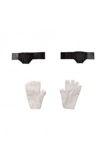 Black Widow Natasha Romanoff White Battle Suit Halloween Cosplay Accessories Wrist Guards And Gloves
