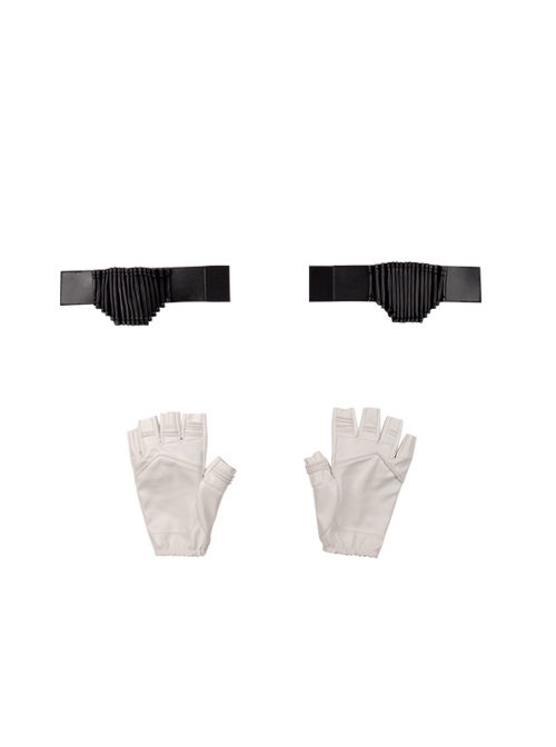 Black Widow Natasha Romanoff White Battle Suit Halloween Cosplay Accessories Wrist Guards And Gloves