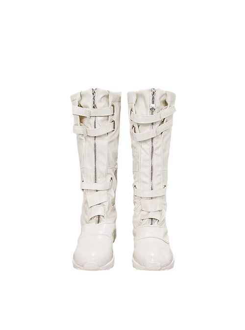 Black Widow Natasha Romanoff White Battle Suit Halloween Cosplay Accessories White Boots