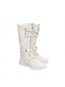 Black Widow Natasha Romanoff White Battle Suit Halloween Cosplay Accessories White Boots
