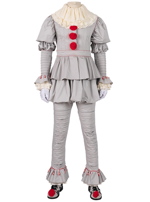 Movie It Chapter 2 Pennywise Halloween Cosplay Costume Gray Top