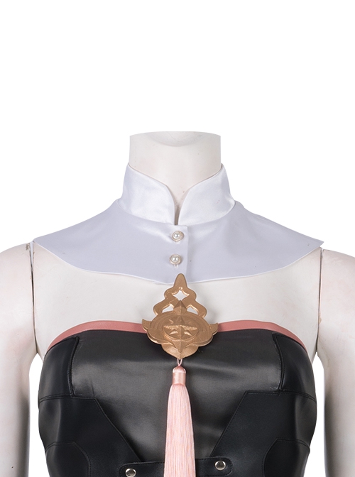 Game Fire Emblem Three Houses Female Leading Role Byleth Black Battle Suit Halloween Cosplay Accessories White Collar