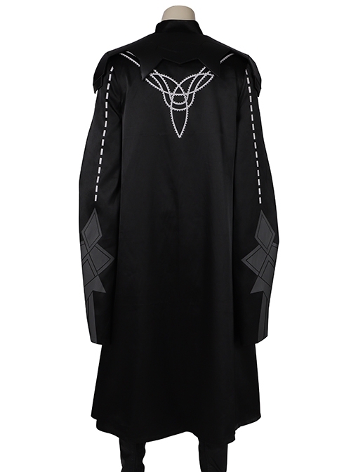 Game Fire Emblem Three Houses Male Leading Role Byleth Black Battle Suit Halloween Cosplay Costume Black Cloak