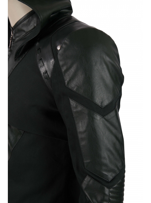 Arrow Season 8 Green Arrow Oliver Queen Battle Suit Halloween Cosplay Costume Green Hooded Top