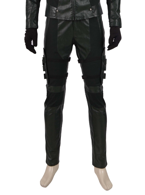 Arrow Season 8 Green Arrow Oliver Queen Battle Suit Halloween Cosplay Costume Green Trousers