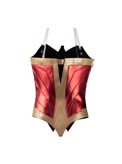 Wonder Woman 1984 Diana Prince Black Cloak Suit Halloween Cosplay Costume Red Top