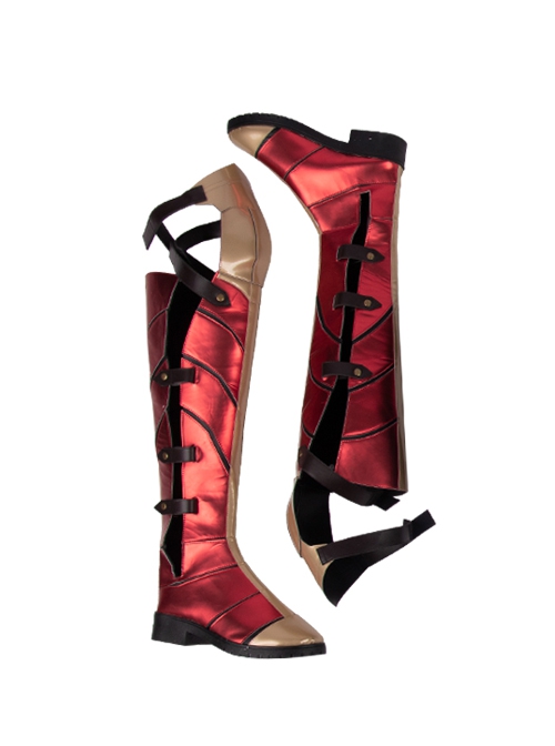 Wonder Woman 1984 Diana Prince Black Cloak Suit Halloween Cosplay Accessories Red-Golden Boots