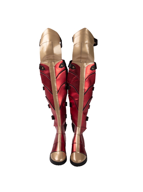 Wonder Woman 1984 Diana Prince Black Cloak Suit Halloween Cosplay Accessories Red-Golden Boots