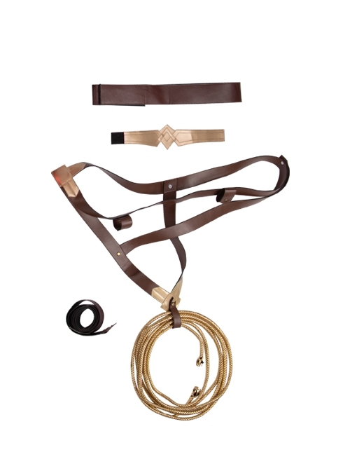 Wonder Woman 1984 Diana Prince Black Cloak Suit Halloween Cosplay Accessories Belt Components With Rope