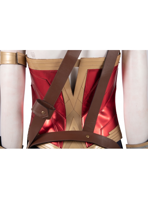 Wonder Woman 1984 Diana Prince Black Cloak Suit Halloween Cosplay Accessories Belt Components With Rope