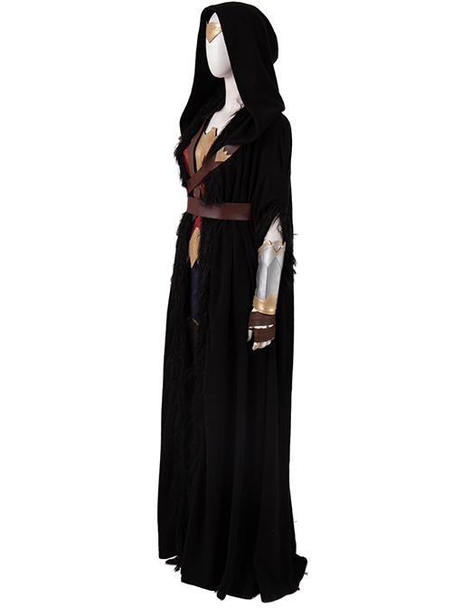 Wonder Woman 1984 Diana Prince Black Cloak Suit Halloween Cosplay Costume Black Cloak