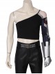Game Cyberpunk 2077 Johnny Silverhand Keanu Reeves Halloween Cosplay Costume Printed Top With Wrist Guard