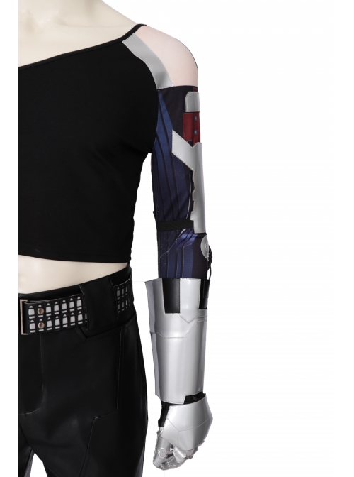 Game Cyberpunk 2077 Johnny Silverhand Keanu Reeves Halloween Cosplay Costume Printed Top With Wrist Guard
