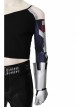 Game Cyberpunk 2077 Johnny Silverhand Keanu Reeves Halloween Cosplay Costume Printed Top With Wrist Guard