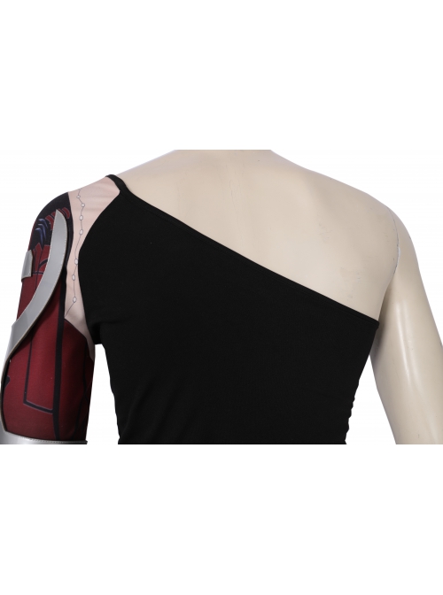 Game Cyberpunk 2077 Johnny Silverhand Keanu Reeves Halloween Cosplay Costume Printed Top With Wrist Guard