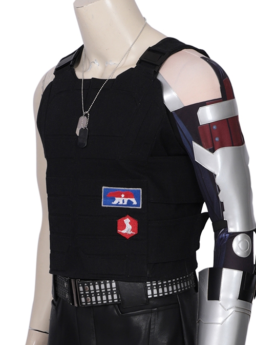 Game Cyberpunk 2077 Johnny Silverhand Keanu Reeves Halloween Cosplay Costume Black Vest