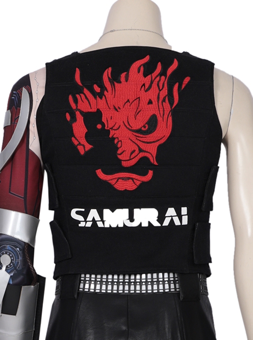 Game Cyberpunk 2077 Johnny Silverhand Keanu Reeves Halloween Cosplay Costume Black Vest