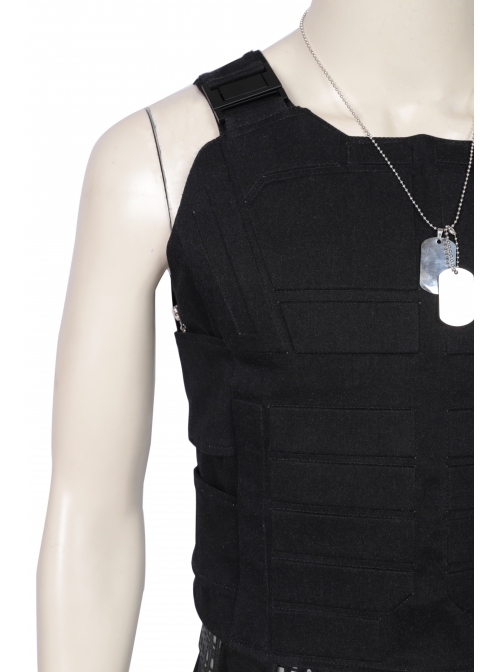 Game Cyberpunk 2077 Johnny Silverhand Keanu Reeves Halloween Cosplay Costume Black Vest