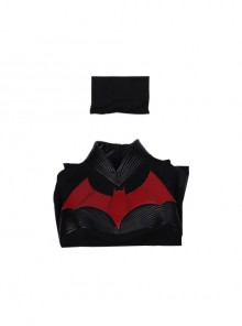 TV Drama Batwoman 2019 Kate Kane Black Battle Suit Halloween Cosplay Costume Black Bodysuit And Scarf