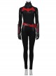 TV Drama Batwoman 2019 Kate Kane Black Battle Suit Halloween Cosplay Costume Black Bodysuit And Scarf