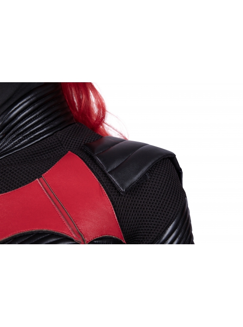 TV Drama Batwoman 2019 Kate Kane Black Battle Suit Halloween Cosplay Costume Black Bodysuit And Scarf