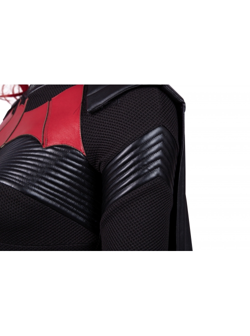 TV Drama Batwoman 2019 Kate Kane Black Battle Suit Halloween Cosplay Costume Black Bodysuit And Scarf