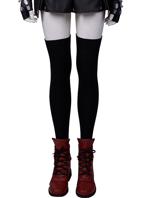 Final Fantasy VII Remake Tifa Lockhart New Version Halloween Cosplay Accessories Black Socks