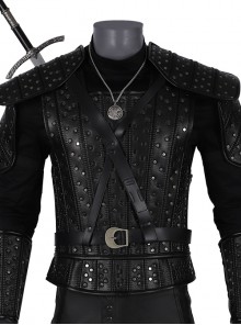 TV Drama The Witcher Gwynbleidd Geralt Of Rivia Halloween Cosplay Costume Black Vest