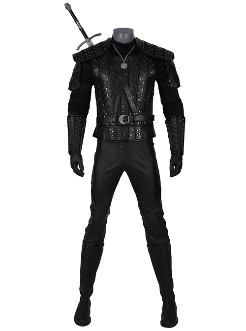 TV Drama The Witcher Gwynbleidd Geralt Of Rivia Halloween Cosplay Costume Black Top
