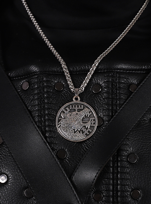 TV Drama The Witcher Gwynbleidd Geralt Of Rivia Halloween Cosplay Accessories Silver Necklace