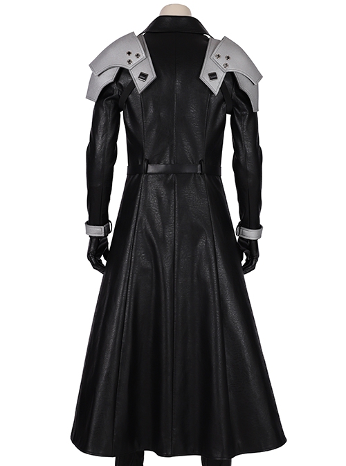 Final Fantasy VII Remake Sephiroth Black Windbreaker Suit Halloween Cosplay Costume Windbreaker And Shoulder Guards And Wrist Guards