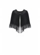 Velvet Splicing Lace Gothic Court Embroidered Lapel Black Cape