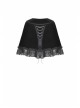 Velvet Splicing Lace Gothic Court Embroidered Lapel Black Cape
