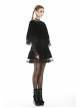 Velvet Splicing Lace Gothic Court Embroidered Lapel Black Cape