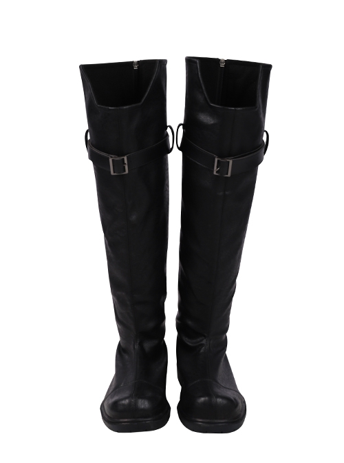 Final Fantasy VII Remake Sephiroth Black Windbreaker Suit Halloween Cosplay Accessories Black Boots And Knee Guards And Leg Guards