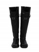 Final Fantasy VII Remake Sephiroth Black Windbreaker Suit Halloween Cosplay Accessories Black Boots And Knee Guards And Leg Guards
