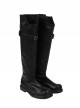 Final Fantasy VII Remake Sephiroth Black Windbreaker Suit Halloween Cosplay Accessories Black Boots And Knee Guards And Leg Guards
