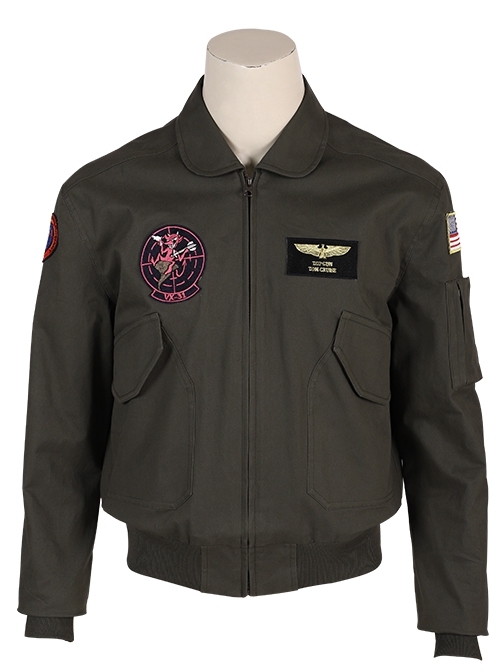 Movie Top Gun Maverick Captain Pete Mitchell Army Green Suit Halloween Cosplay Costume Jacket