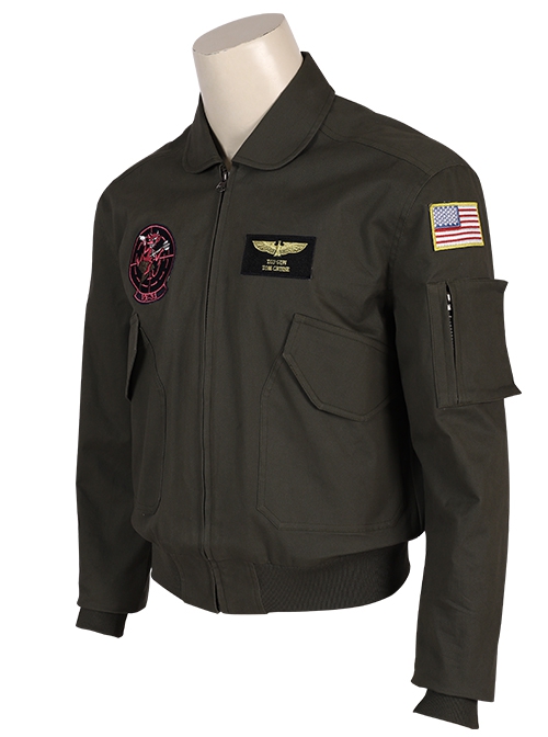 Movie Top Gun Maverick Captain Pete Mitchell Army Green Suit Halloween Cosplay Costume Jacket