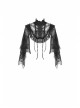 Gothic Black Embroidery Lace Stand Collar Buttons Sexy Short Cape