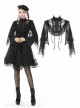 Gothic Black Embroidery Lace Stand Collar Buttons Sexy Short Cape