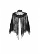 Gothic Black Embroidery Lace Stand Collar Buttons Sexy Short Cape