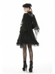 Gothic Black Embroidery Lace Stand Collar Buttons Sexy Short Cape