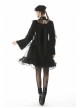 Gothic Black Embroidery Lace Stand Collar Buttons Sexy Short Cape