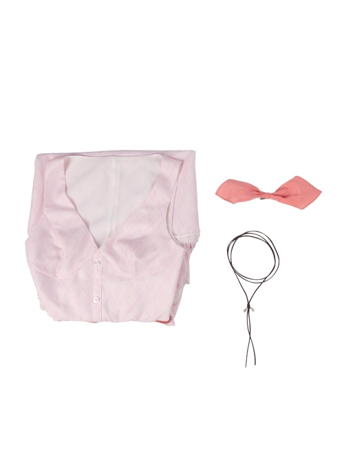 Crisis Core Final Fantasy VII Aerith Gainsborough New Version Halloween Cosplay Costume Dress And Necklace And Hair Clip