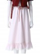 Crisis Core Final Fantasy VII Aerith Gainsborough New Version Halloween Cosplay Costume Dress And Necklace And Hair Clip