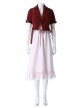 Crisis Core Final Fantasy VII Aerith Gainsborough New Version Halloween Cosplay Costume Red Jacket