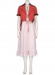 Final Fantasy VII Remake Aerith Gainsborough Halloween Cosplay Costume Dress And Necklace And Bowknot Hair Clip
