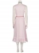 Final Fantasy VII Remake Aerith Gainsborough Halloween Cosplay Costume Dress And Necklace And Bowknot Hair Clip